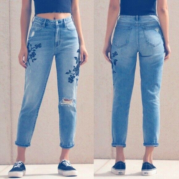 PacSun Denim - high waist embroidered jeans 🌼 Vintage look